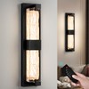 Battery Operated Resin Wall Sconce - Wireless Rechargeable Black Wall