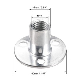 uxcell M12x40x2.5mm Brad Hole Tee Nut Carbon Steel T-Nuts Furniture Hardware Flange Insert Female Thread 5pcs