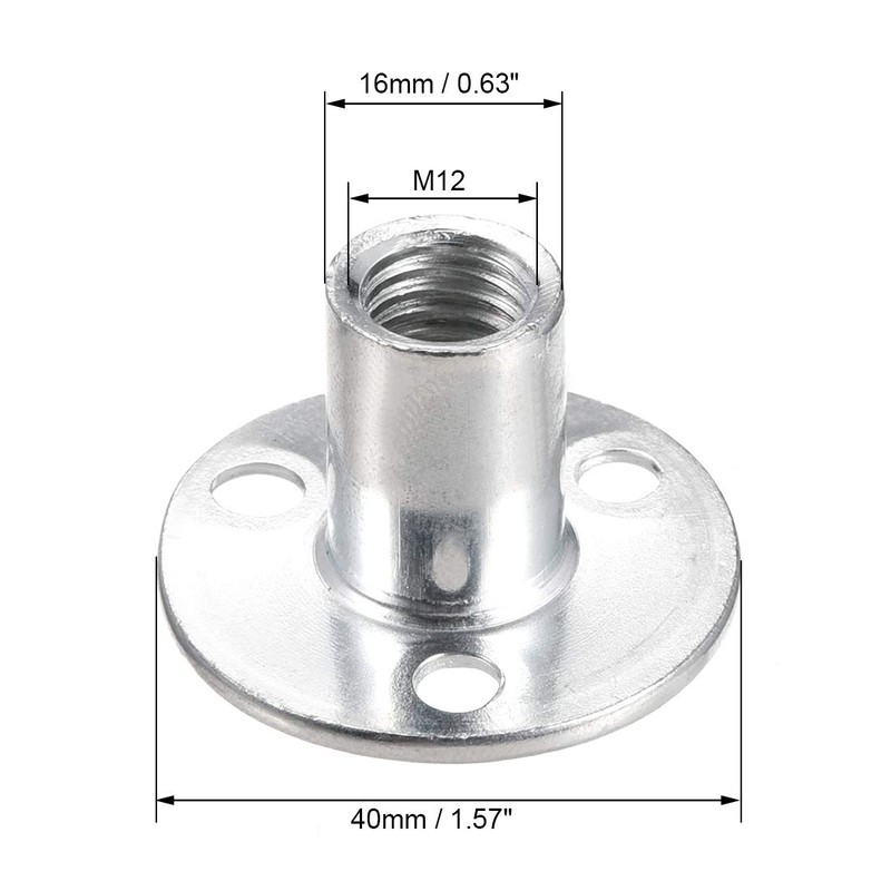 uxcell M12x40x2.5mm Brad Hole Tee Nut Carbon Steel T-Nuts Furniture