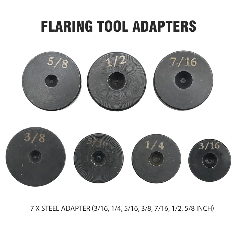 EATAKWARD 7Pcs Double & Single Flaring Tool Kit Steel Adapter