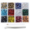 1800Pcs Hot Fix Glass Flatback Rhinestones HotFix Round Crystal Gems