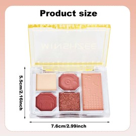 5 Lidschattenfarben, Professionelle Make-up-Palette, Matte und Schimmernde Lidschattentöne, Hochpigmentierte Augen-Make-up-Palette, Kosmetik-Geschenk für Frauen und Mädchen (01)
