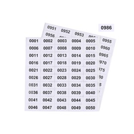 JIEJE 1-1000 Number Stickers, Inventory Stickers, Numbered Stickers, Labels, Sheets, Tags for Storage Classification, 1.5'' x 0.75'' JJ11266