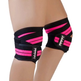 MONKEY POWER FIT Par de RODILLERAS CLASICAS Elásticas Tipo Venda Amarre Perfecto para tus ejercicios y protección para tus extremidades, Gym Fitness D