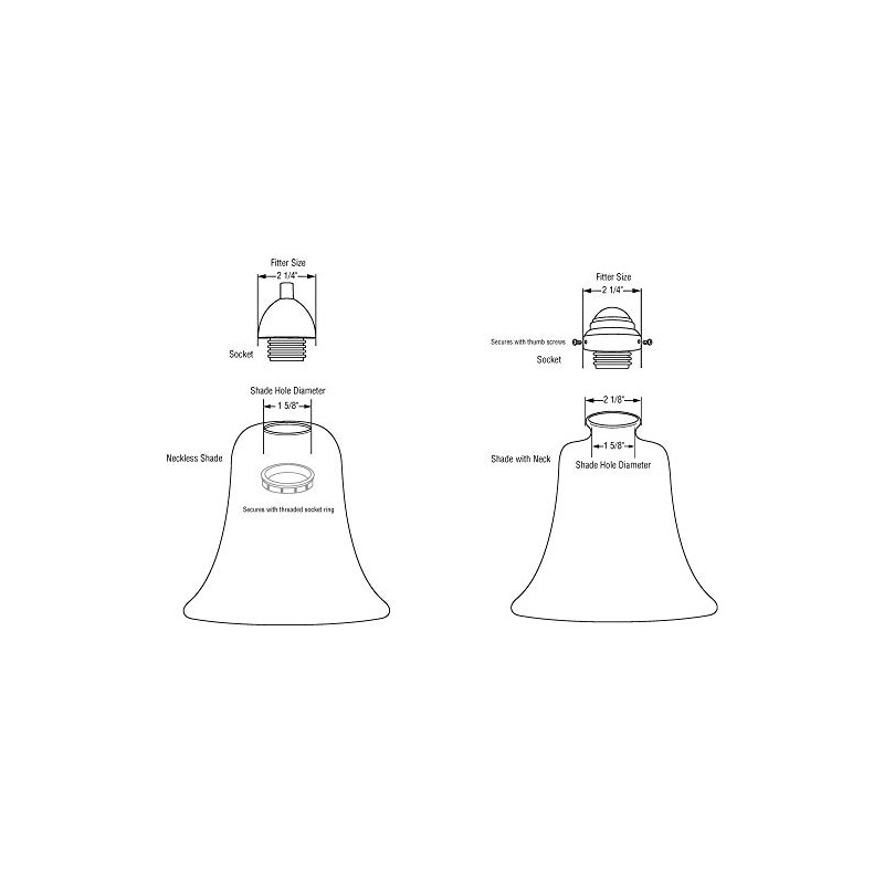 Westinghouse Bell Clear Glass Lamp Shade 1 pk