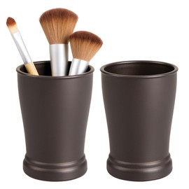 iDesign Plastic Bathroom Countertop or Vanity Storage-Set of 2-Bronze Tumbler