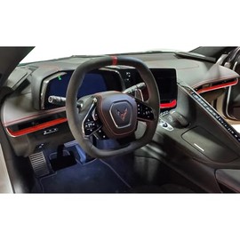 C8 Corvette Dash Trim Vinyl Accents 3 Piece Kit : C8 2020-2025 (Black Gloss Carbon Fiber)