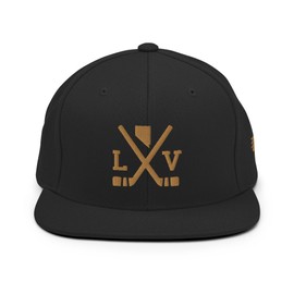 Las Vegas Hockey Sticks Retro Embroidered LV Snapback Hat Baseball Cap Black