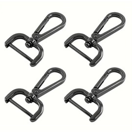4 Pcs Swivel Clasps Hook, 1.5 Inch D Ring Detachable Snap Hook Metal Lobster Claw Clasp Hook with Screwdriver for Purse Making Keychain (Black)