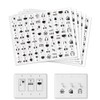 GOMAKERER Pack of 400 Light Switch Stickers, 40 Designs, Transparent