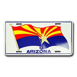 Arizona Flag Novellty Aluminum License Plate Tag