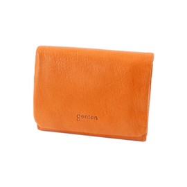 Genten GE-43263 Women's Bi-fold Wallet, Genuine Leather, brick