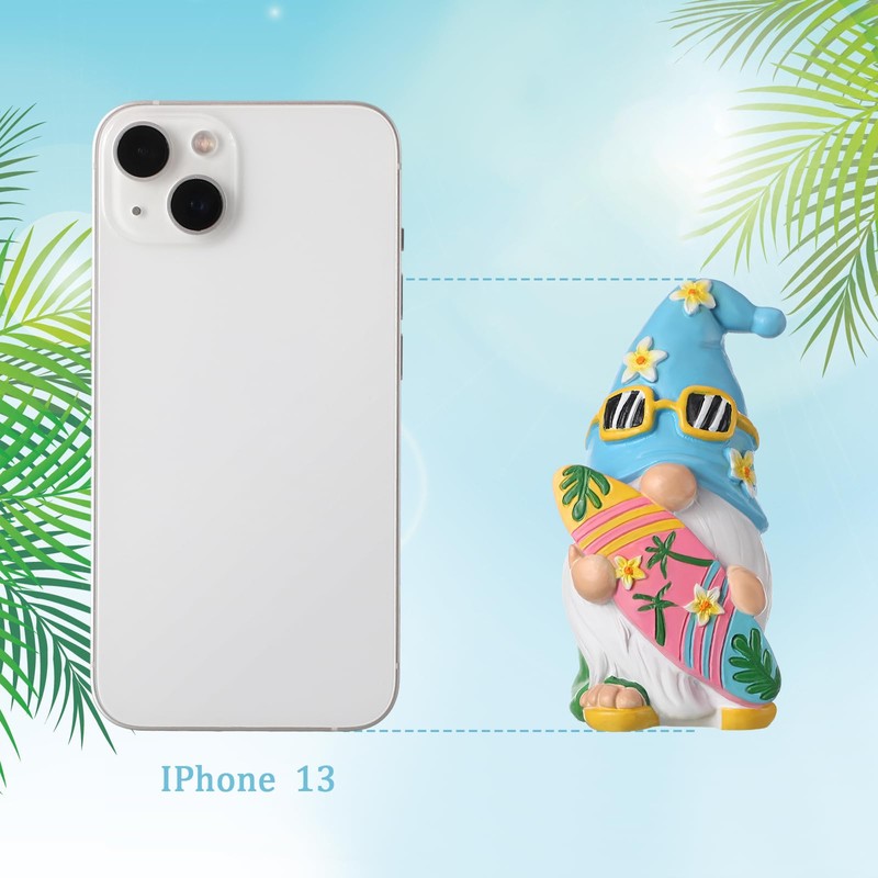 FairySandy 2 Pieces Summer Gnomes Beach Decorations Surfboard Gnome Stuff