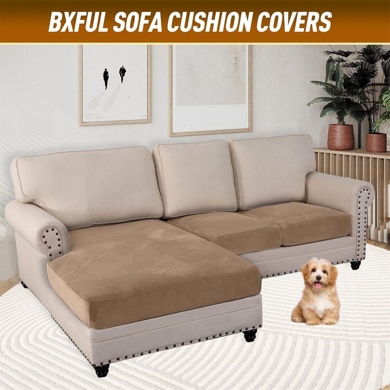 BXFUL Sofa Seat Covers Stretch Velvet Sofa Seat Cushion Covers