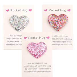 3 PCS Pocket Hugs, Pocket Hug, Pocket Hugs for Friends, Keepsake Gifts for Women Friends, Go to University School Gifts, Positive Good Luck Gifts for Birthday Wedding Christmas Mothers Day Valentines