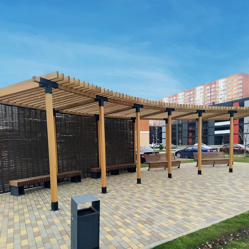 ORIGLE Pergola Brackets, Pergola Kit, 4x4 Post Base, 4-Way Right