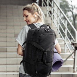 G4Free 45L Large Sports Bag & Travel Bag for Men and Women with Shoe Compartment & Wet Compartment/Training Bag & Gym Bag & School Sports Bag/for School & Sports & Fitness & Travel, Black, 45L,