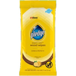 Pledge Multi-Surface Furniture Polish Wipes, Works on Wood, Granite, and