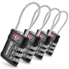 4 Pack TSA Approved Luggage Locks, Combination Travel Cable Lock,