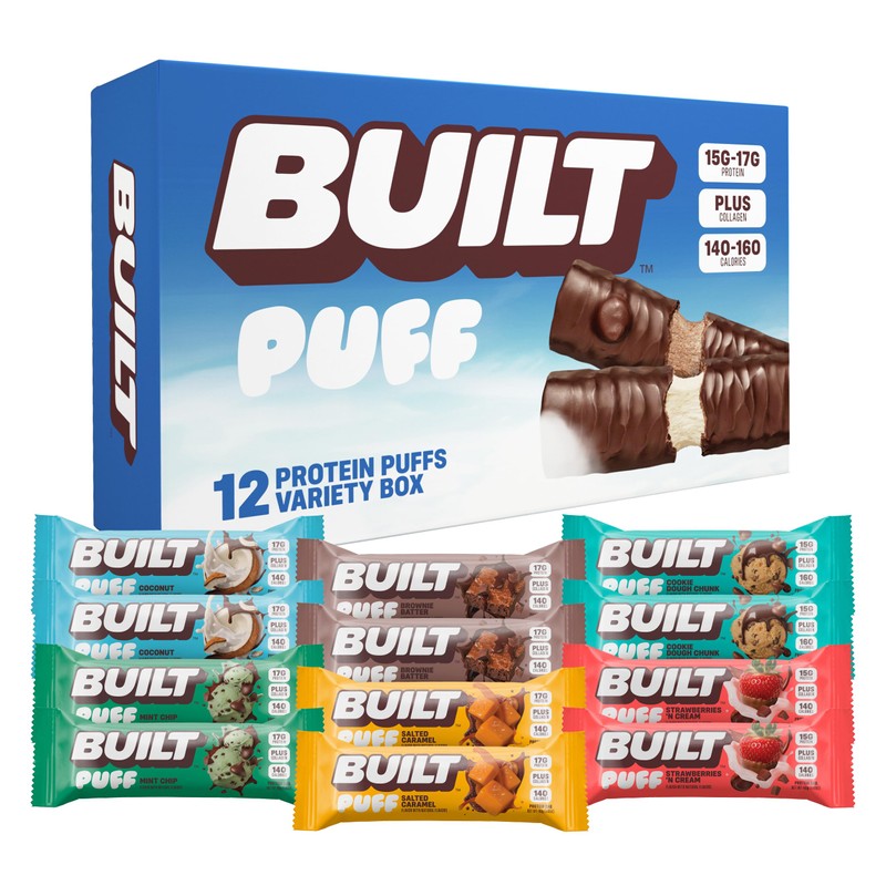 BUILT Bar Puff Protein Bars - Variety Pack - 15-17g