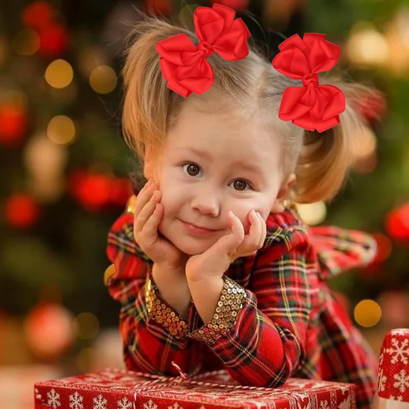 Zolyco 4 Inches Double Hair Bows for Women Girls Thick