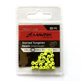 Mavrk Fly Fishing Slotted Tungsten Beads (Chartreuse, 3mm)