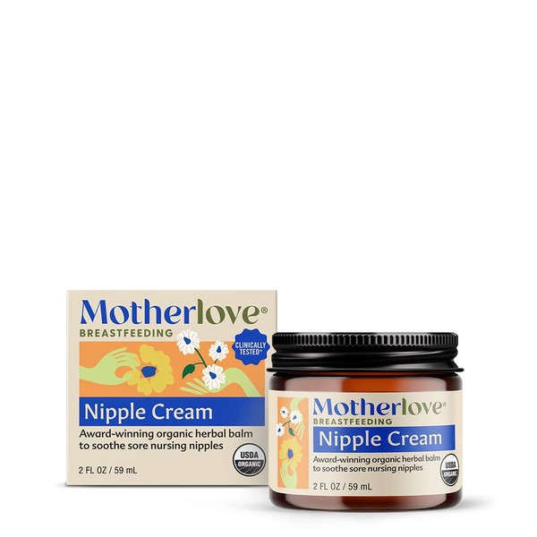 Motherlove Nipple Cream (2 oz) Organic Lanolin-Free Nipple Cream for Breastfeeding—Benefits Nursing & Pumping Moms