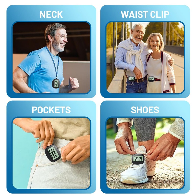 Pedometer for Walking, Large Digital Display and Clip, Pocket Pedometer