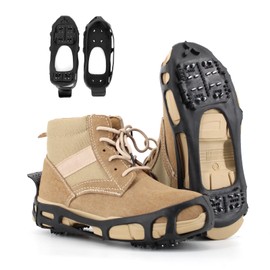 UNITACKLE Ice Snow Traction Cleats, Anti Slip 24 Spikes Crampons, Slip-on ice Cleats for Walking on Snow and Ice Hiking Climbing Fishing