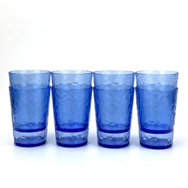 Yanglonghui 24-Ounce Plastic Tumblers (Set of 8), Reusable Plastic Mugs, BPA-Free Acrylic to Drink Mugs, Shatter Resistant, Textured Interior, Dishwasher Safe (Blue, 15 Ounce)