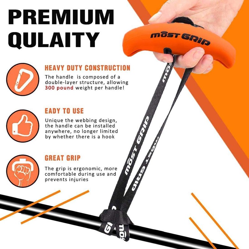 Pull Up Handles Grips Fitness Strap Heavy Duty Cable Machine