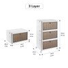 Naivees 3-Tier Plastic Multi-layer Storage Bins with Doors and Wheels