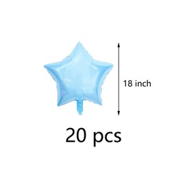 AnnoDeel 20pcs light Blue Star Foil Balloons,18inch light Blue Star Mylar Balloons for Boys Baby Shower Wedding Birthday Engagement Graduation Party Decoration