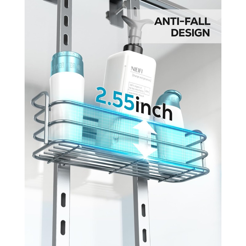 Nieifi Over The Door Shower Caddy Pantry Organizer Rack, Adjustable
