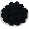 100 Pieces Pom Poms Black, 1.2 inch Large Craft Pompoms,
