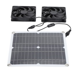 12W 18V Solar Panel Fan Kit Solar Exhaust Fan Up to 3000 RPM IP65 Waterproof for Outside Small Chicken Coops Greenhouses Sheds Pet Houses