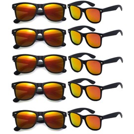 Eyegla Matte Black Sunglasses Bulk Adults Party Sunglasses 80s Glasses Shades Men Women Party Favors,10 Pack