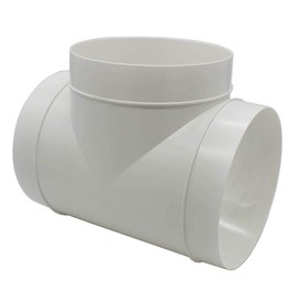 Kair Round Equal T-Piece 150mm - 6 inch Plastic Ducting Tee Junction Connector