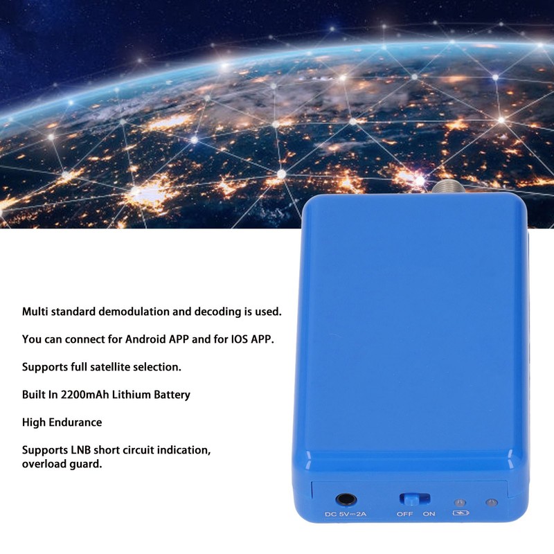 Satellite Signal Finder Bluetooth Satellite Signal Strength Meter Detector 100‑240V