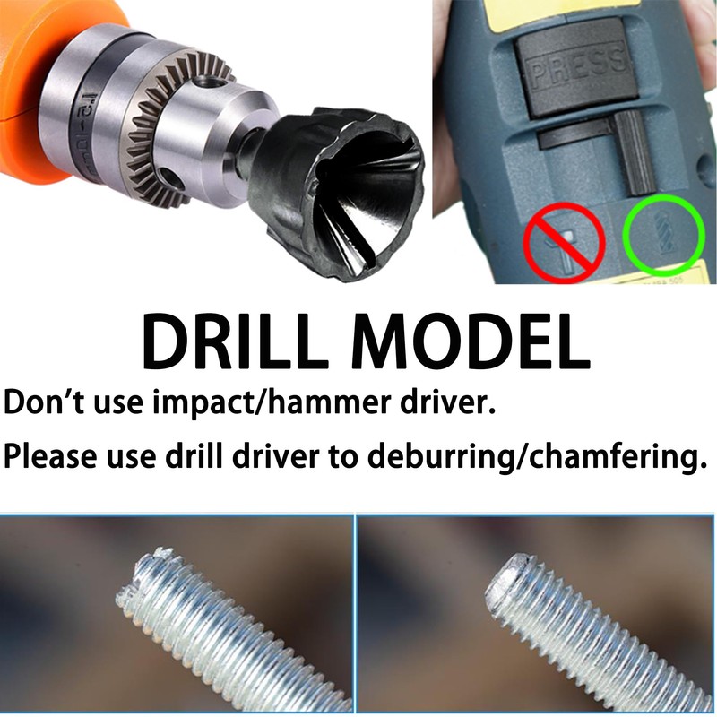 2Pc Thread Deburring Tool Tungsten Carbide Blade 3-25mm Metal Pipes