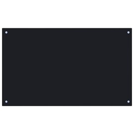 CHARMMA Kitchen Backsplash Black 39.4"x23.6" Tempered Glass-4958