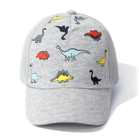 Baby Baseball Cap with Mesh Toddler Baseball Hat Infant Baseball Cap Baby Sun Summer Hat for Kids Grey Dino 1-2T