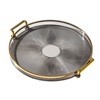 Bandeja Redonda, Charola Decorativa de Servicio para Postre con Asas