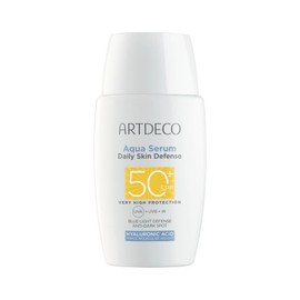 ARTDECO Aqua Serum Daily Skin Defense SPF50+ - Ultralight Sun Protection Fluid for Face with Hyaluronic Acid & Niacinamide, Waterproof, Invisible Finish - 1 x 40ml