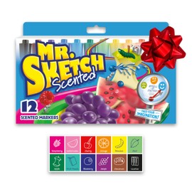 Mr. Sketch Scented Markers, Chisel Tip, Assorted Colors, 12 Count