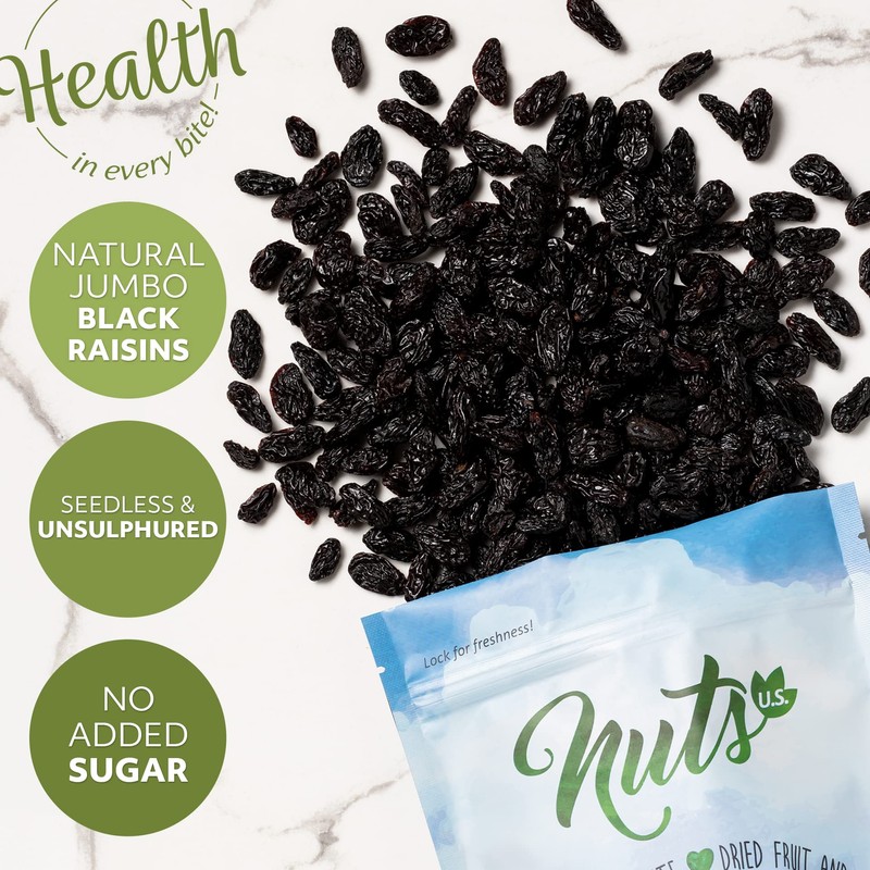 NUTS U.S. - California Black Raisins (Unsulphured) | Seedless |