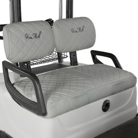 WEIMELL Vinyl Leather Golf Cart Seat Covers for Yamaha G22 G19 G16 G14 G11 G9 G2 Front Seat Cover Fit OEM Ordinary Cushion No Nail Gun Easy to Install & Clean Vinyl Seat Cover Gray (Grey)