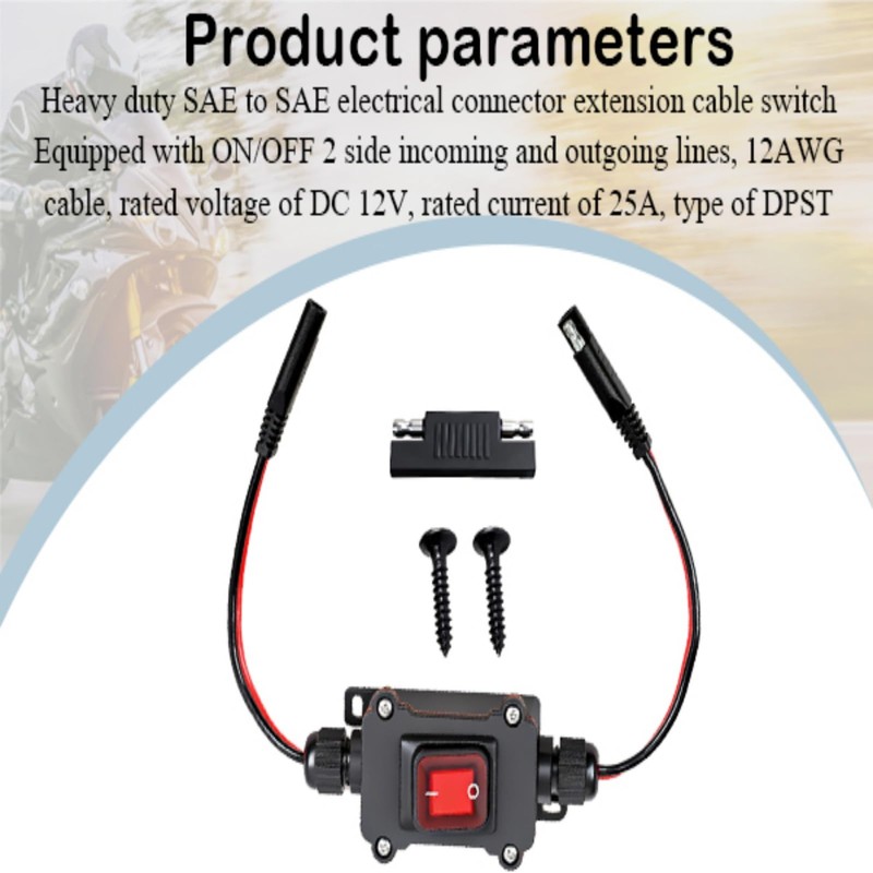 12V Inline Toggle Power Switch, 12AWG on/Off Switch SAE to