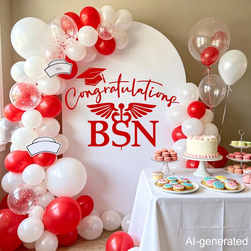 Congratulations BSN Wall Decal, Nurse Graduation Decorations, Nursing School Graduation