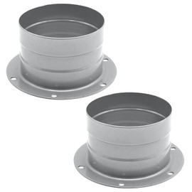 ZUDKSUY 3 Inch Duct Connector Flange, Straight Pipe Flange Connector，2 Pack Mental Straight Pipe for Ventilation,Cooling, Heating and Air Conditioning Systems